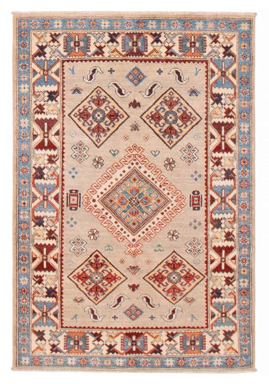 Afghan Uzbek Ghazni 4'0" x 5'9" Hand-knotted Wool Rug 