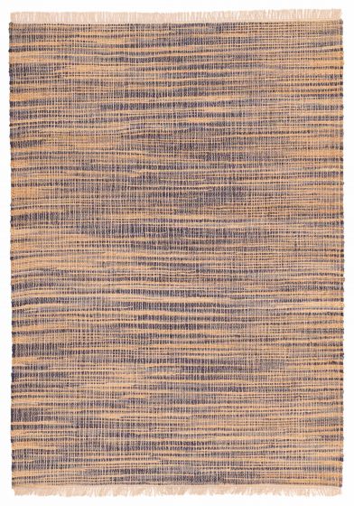 Indian Palas Denizli 5'4" x 7'5" Flat-Weave Jute Kilim 