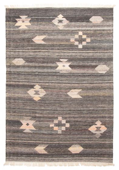 Turkish Ankara 5'1" x 7'7" Flat-Weave Wool Kilim 