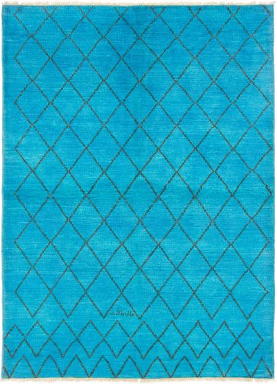 Indian Vibrance 6'4" x 9'0" Hand-knotted Wool Rug 