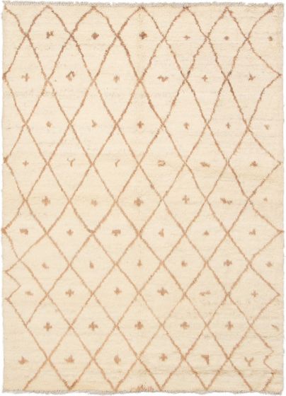 Indian Tangier 6'4" x 8'10" Hand-knotted Wool Rug 