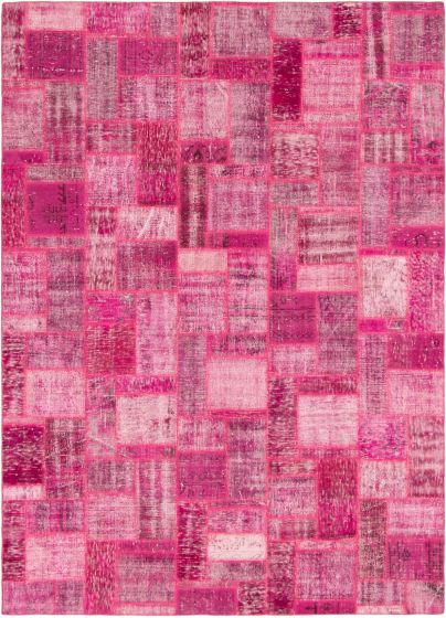 Turkish Color Transition Patchwork 7'0" x 9'10" Hand-knotted Wool Rug 