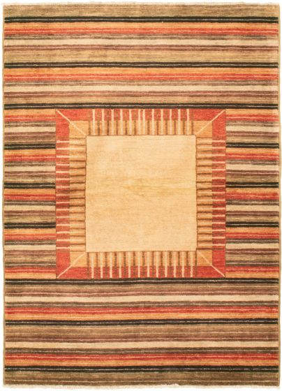Pakistani Peshawar Ziegler 4'1" x 5'10" Hand-knotted Wool Rug 