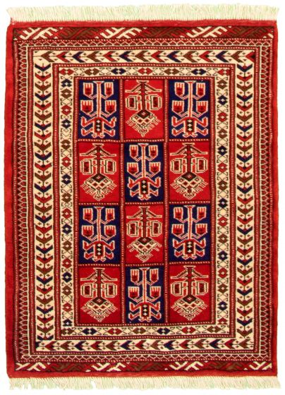 Turkmenistan Turkman 3'5" x 4'7" Hand-knotted Wool Rug 
