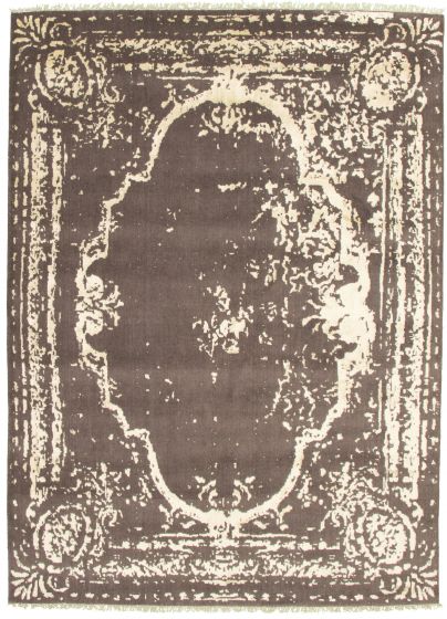 Indian La Seda 7'11" x 10'11" Hand-knotted Silk, Wool Rug 