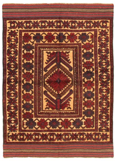 Afghan Tajik Caucasian 4'1" x 5'7" Hand-knotted Wool Rug 