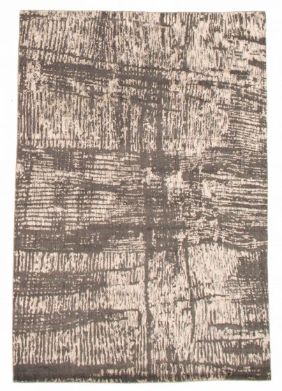 Indian Ananda 5'1" x 7'7" Hand Loomed Viscose, Wool Rug 