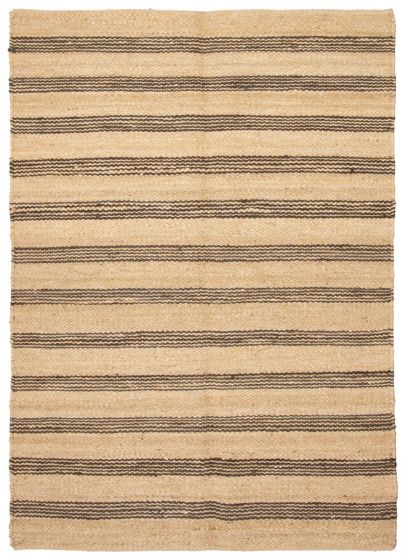 Indian Palas Denizli 5'1" x 7'2" Flat-Weave Jute Kilim 