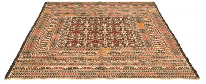 Turkish Shiravan SMK 4'5" x 6'5" Flat-Weave Wool Kilim 