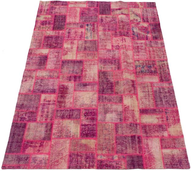 Turkish Color Transition Patchwork 6'5" x 9'8" Hand-knotted Wool Rug 
