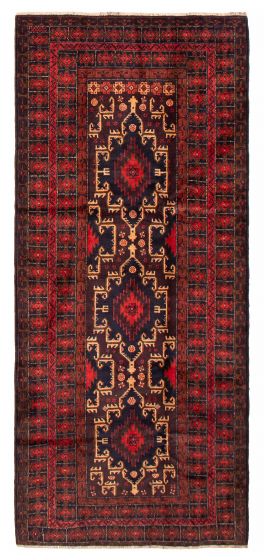 Afghan Teimani 4'1" x 9'3" Hand-knotted Wool Rug 