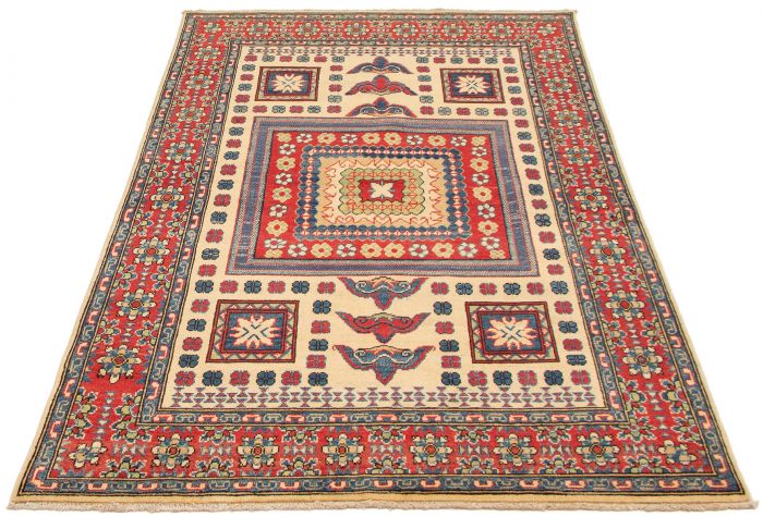 Afghan Finest Ghazni 4'10" x 6'8" Hand-knotted Wool Rug 
