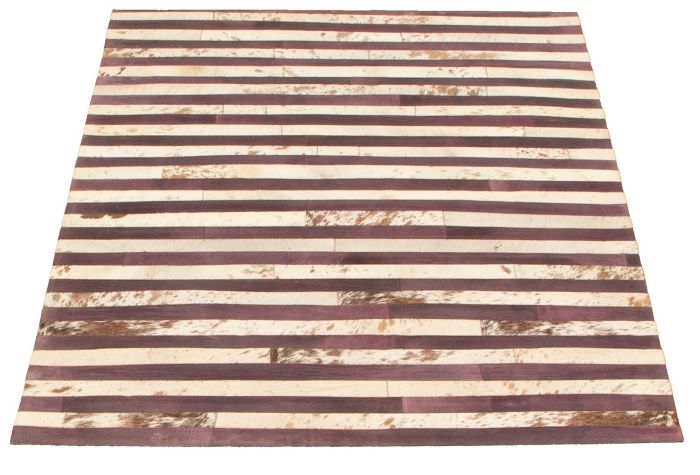 Argentina Cowhide Patchwork 4'0" x 6'0" Handmade Leather Rug 