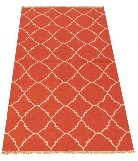 Turkish Ankara FW 5'2" x 7'9" Flat-Weave Wool Kilim 