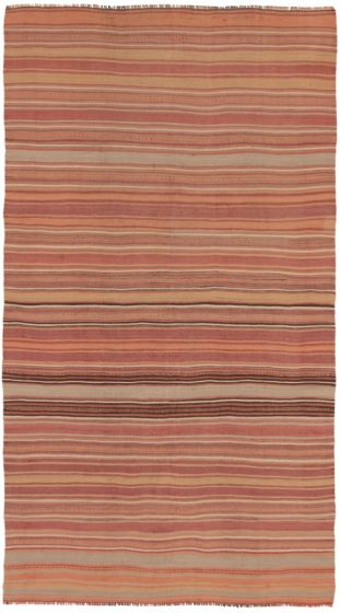 Turkish Boho 4'11" x 9'0" Flat-Weave Wool Kilim 