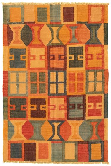 Turkish Sundance 4'1" x 6'1" Flat-Weave Wool Kilim 