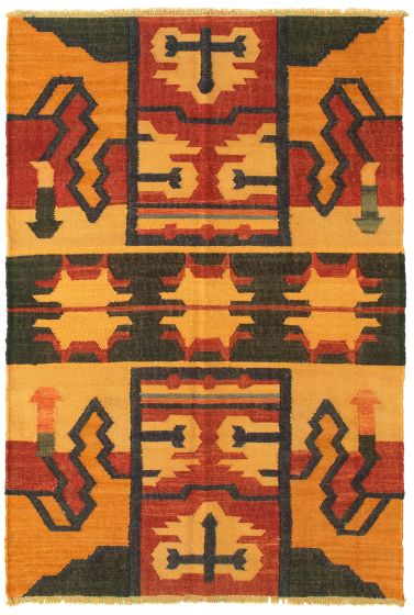 Turkish Sundance 4'0" x 6'0" Flat-Weave Wool Kilim 