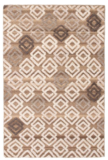 Indian Tangier 5'3" x 7'10" Hand-knotted Wool & Silk Rug 