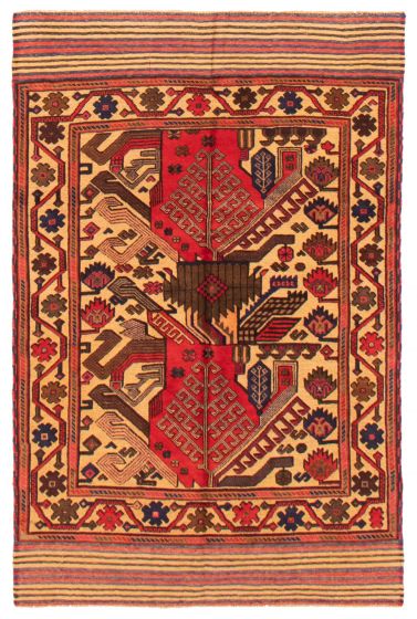 Afghan Tajik Caucasian 3'10" x 6'3" Hand-knotted Wool Rug 