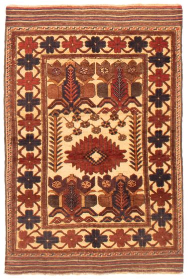 Afghan Tajik Caucasian 3'8" x 5'9" Hand-knotted Wool Rug 