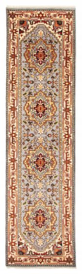 Indian Serapi Heritage 2'5" x 9'8" Hand-knotted Wool Runner Rug 