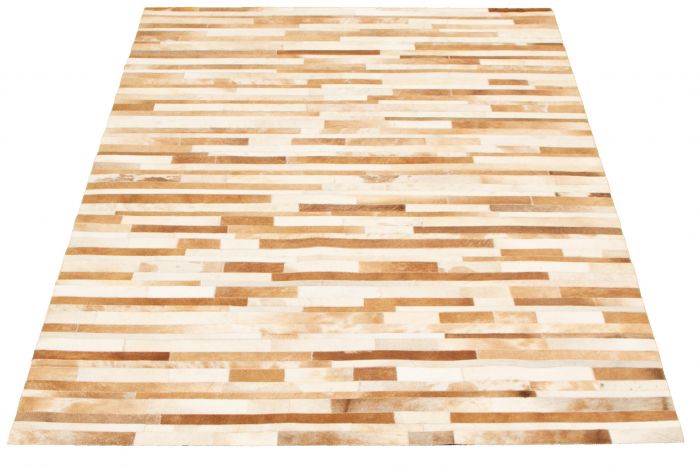 Argentina Cowhide Patchwork 5'0" x 8'0" Handmade Leather Rug 