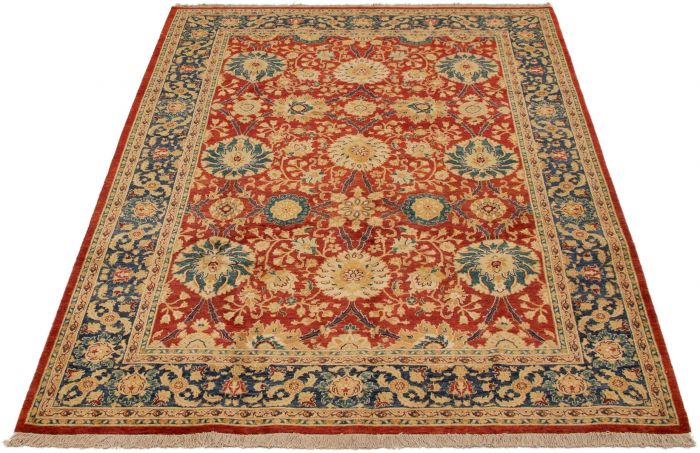 Pakistani Peshawar Oushak 6'1" x 8'10" Hand-knotted Wool Rug 