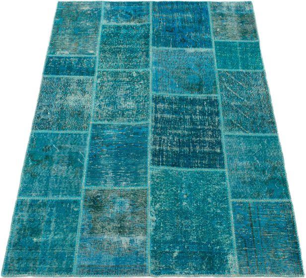 Turkish Color Transition Patchwork I 5'7" x 7'10" Hand-knotted Wool Rug 