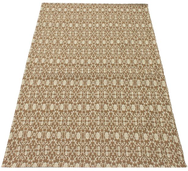 Indian Collage 5'7" x 7'9" Handmade Chenille Rug 