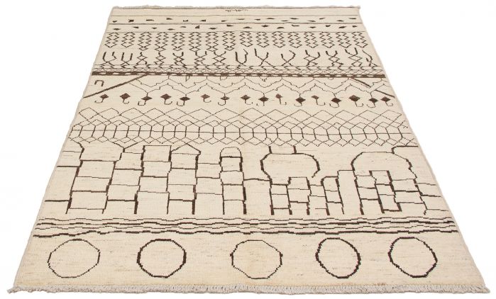 Indian Tangier 6'0" x 9'0" Hand-knotted Wool Rug 