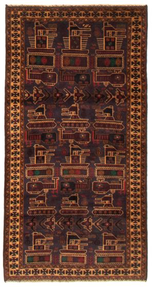 Afghan Rare War 3'4" x 6'7" Hand-knotted Wool Rug 