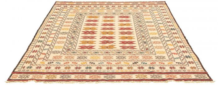 Turkish Shiravan SMK 4'4" x 6'0" Flat-Weave Wool Kilim 