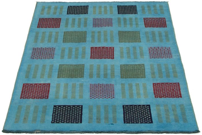 Afghan Color Transition 4'1" x 6'1" Hand-knotted Wool Rug 