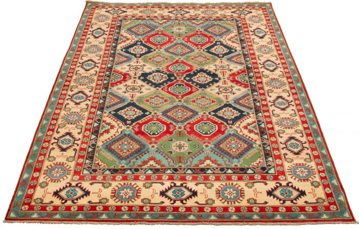 Afghan Finest Ghazni 7'0" x 9'11" Hand-knotted Wool Rug 