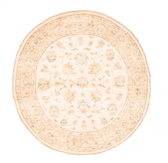 Pakistani Peshawar Oushak 4'2" x 4'2" Hand-knotted Wool Rug 