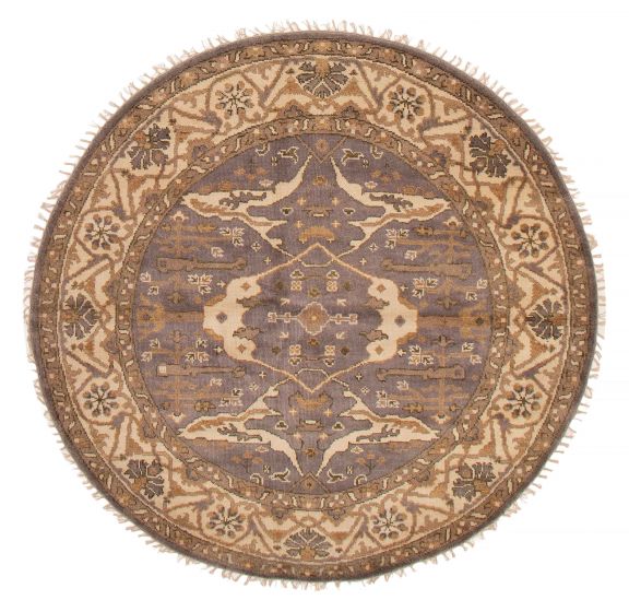 Indian Royal Oushak 7'0" x 7'0" Hand-knotted Wool Rug 
