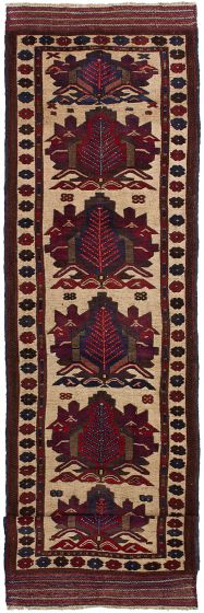 Afghan Tajik Caucasian 2'10" x 11'7" Hand-knotted Wool Rug 