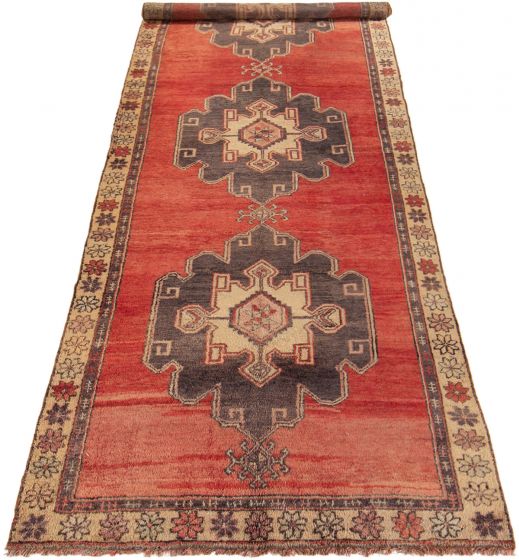 Turkish Melis Vintage 4'7" x 13'1" Hand-knotted Wool Rug 