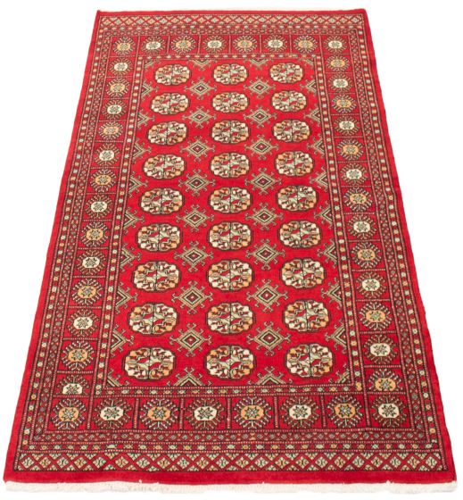 Pakistani Finest Peshawar Bokhara 4'1" x 6'1" Hand-knotted Wool Rug 
