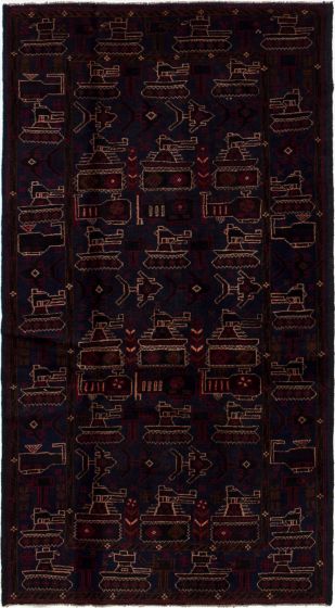 Afghan Rare War 3'8" x 6'8" Hand-knotted Wool Rug 