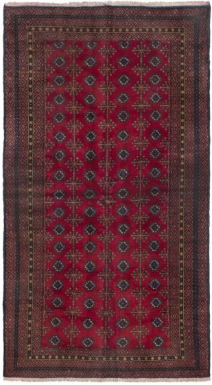 Afghan Finest Rizbaft 3'5" x 6'6" Hand-knotted Wool Red Rug