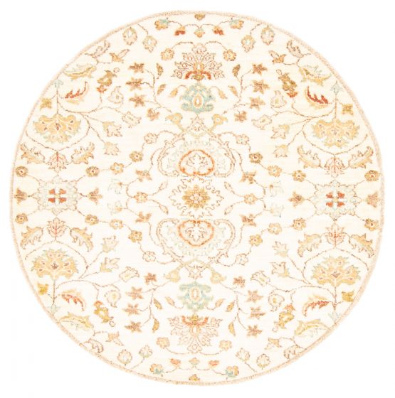 Pakistani Peshawar Oushak 4'1" x 4'2" Hand-knotted Wool Rug 