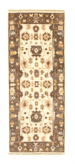 Indian Royal Oushak 2'6" x 6'2" Hand-knotted Wool Rug 