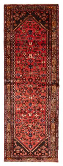 Persian Style 3'4" x 10'0" Hand-knotted Wool Runner Rug 