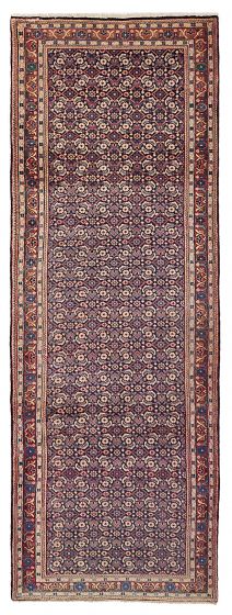 Persian Style 3'2" x 9'6" Hand-knotted Wool Runner Rug 