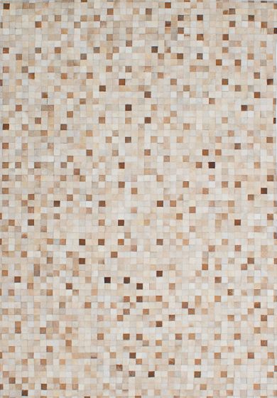 Tapis patchwork en peau de vache 5'5" x 7'9" en cuir