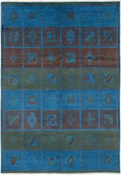 Indian Vibrance 6'4" x 9'0" Hand-knotted Wool Rug 