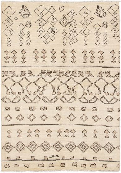 Indian Tangier 6'4" x 8'10" Hand-knotted Wool Rug 