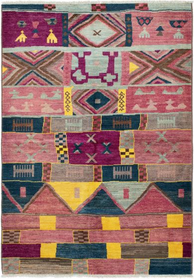 Indian Shalimar 6'3" x 8'10" Hand-knotted Wool Rug 