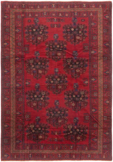 Afghan Finest Rizbaft 6'7" x 9'7" Hand-knotted Wool Rug 